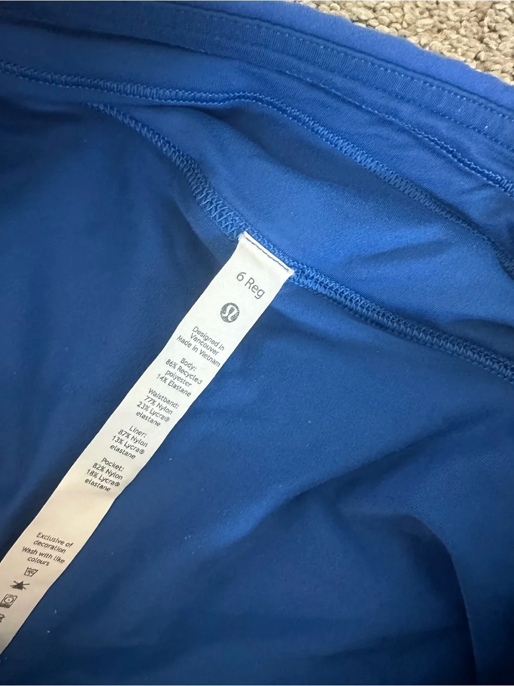 lululemon athletica Royal Blue Pace Rival Skort- Size 6 Regular- Great Condition